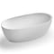 Ruvati 59-inch Matte White epiStone Solid Surface Oval Freestanding Bath Tub Canali RVB6744WH - alternate 5